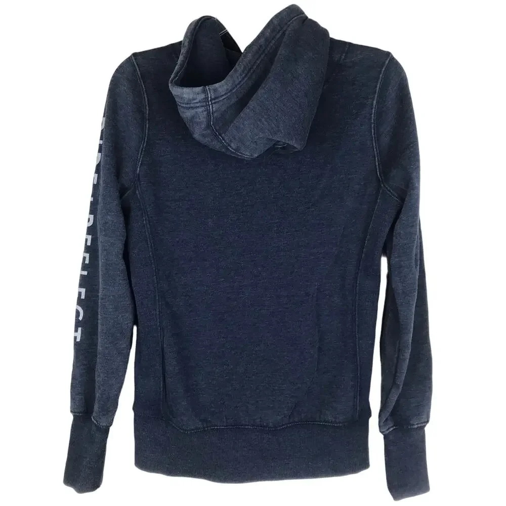 NWT Z Supply Full Zip Hoodie Blue Ride + Reflect R+R Sweatshirt Pockets Size XS